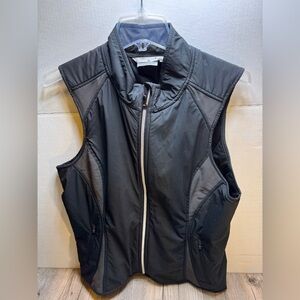 Athleta Vest Women’s Large Black Gray Full Zip Sleeveless Performance Jacket